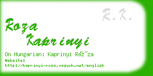 roza kaprinyi business card